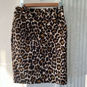 J crew leopard print skirt with matching belt